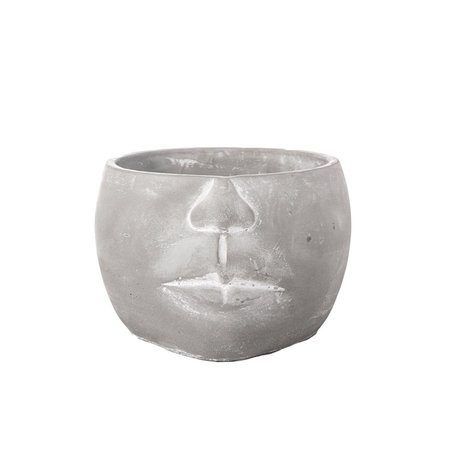 URBAN TRENDS COLLECTION Cement Half Mans Head Flower Pot Washed Concrete Gray 41545